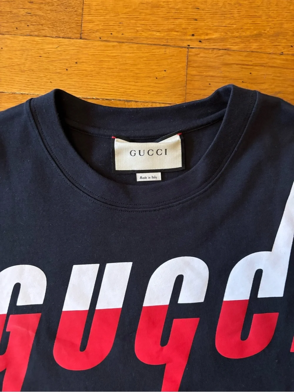 Gucci Logo Blade Printed Crewneck T-Shirt